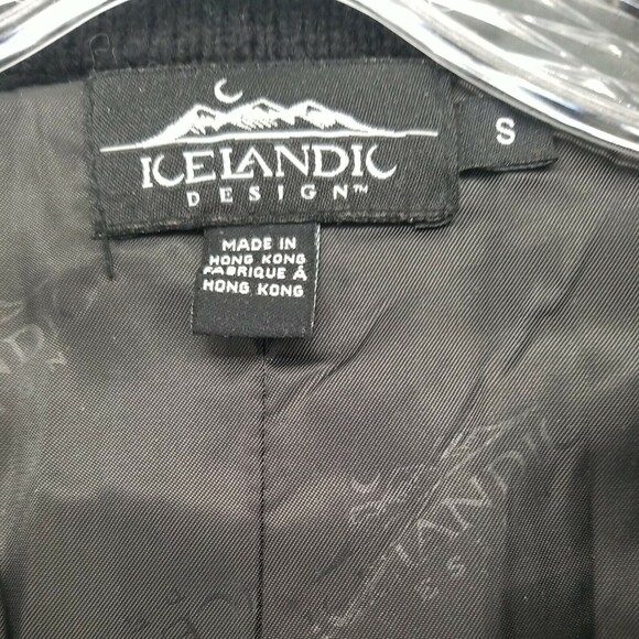 VTG ISLANDIC DESIGNS WOMENS JACKET RED SMALL S WOOL BUTTON FRONT V-NECK - Picture 3 of 11